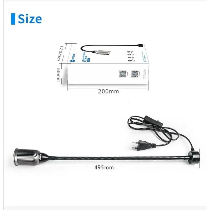 PhoneFix SS804 Magnetic LED Lamp with aluminum universal lampshade, soldering magnifying glass for repair work.