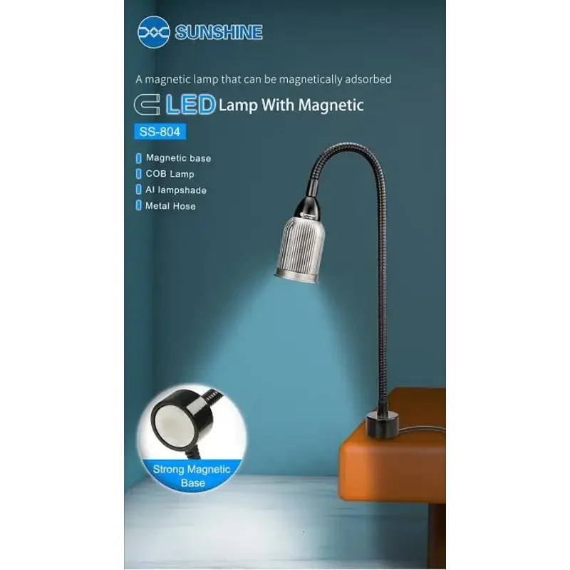 PHONEFIX SS804 Magnetic LED Soldering Magnifying Glass with Aluminum Lampshade for repair tasks
