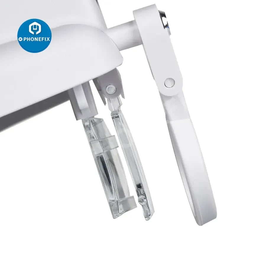 PHONEFIX LED headband magnifying glass with 1.5-8X zoom, soldering loupe for precise repair and inspection tasks.
