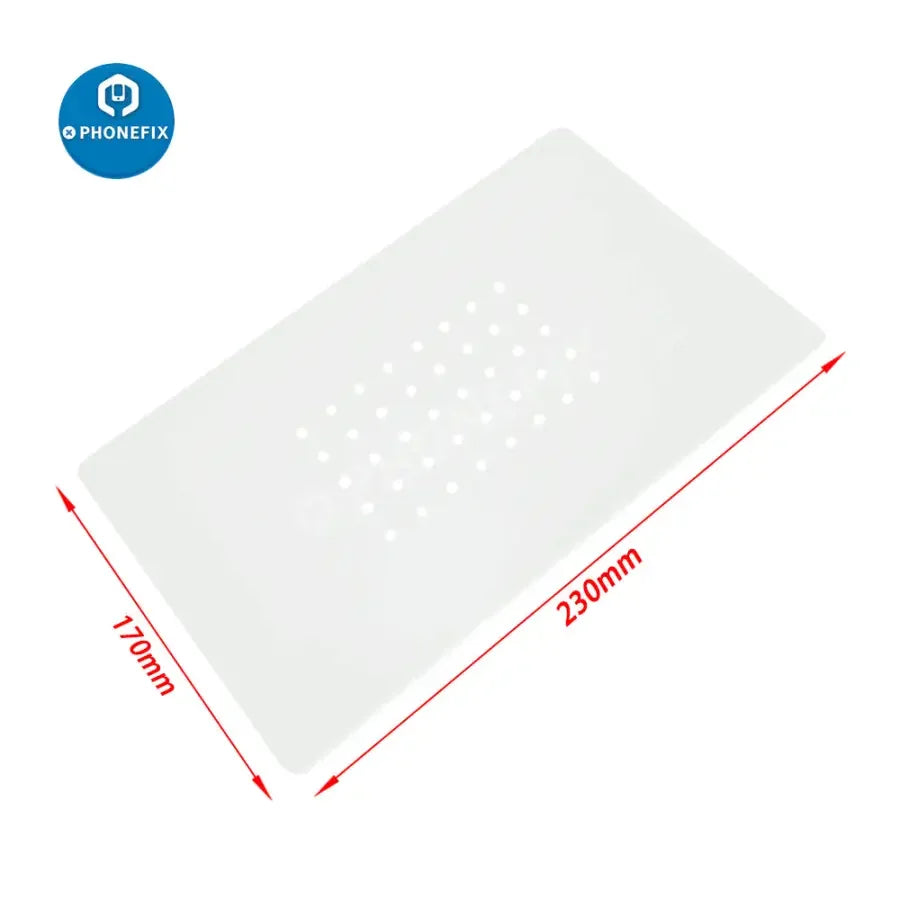 PhoneFix non-slip rubber soldering mat for LCD screen separator, providing a secure workspace during phone repair.