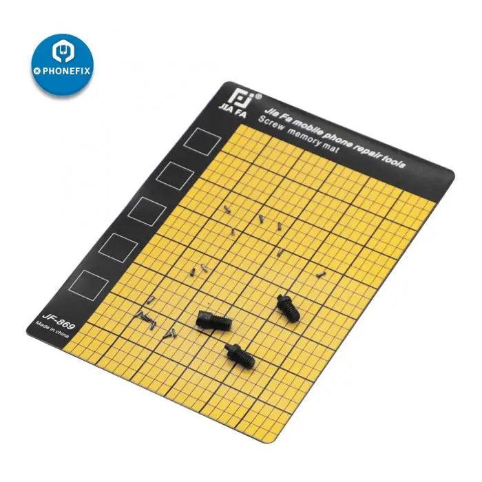 PHONEFIX magnetic soldering project mat with small electronics parts and screw prevent pad for secure work.