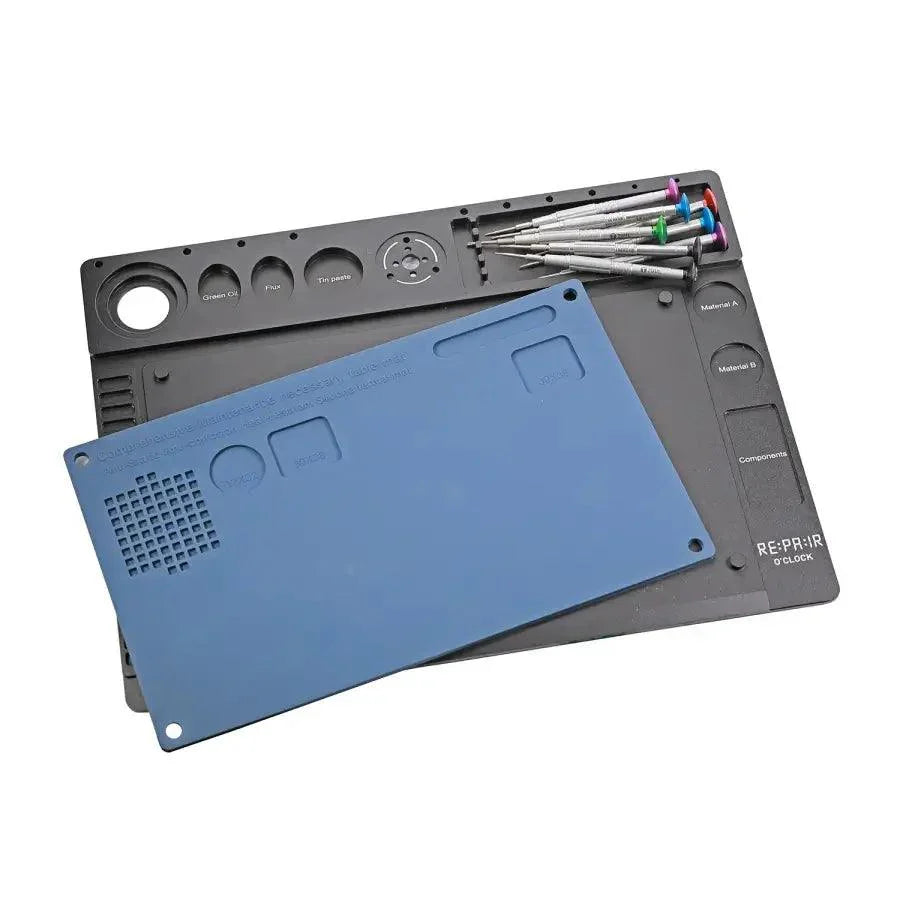 Aluminium alloy soldering repair platform with microscope pad holder for precise electronics soldering and repair work.