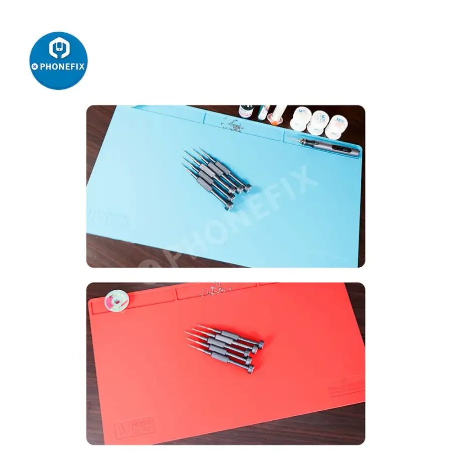 Blue MaAnt G1 silicone soldering mat from PHONEFIX, designed for phone repair and working platform protection.