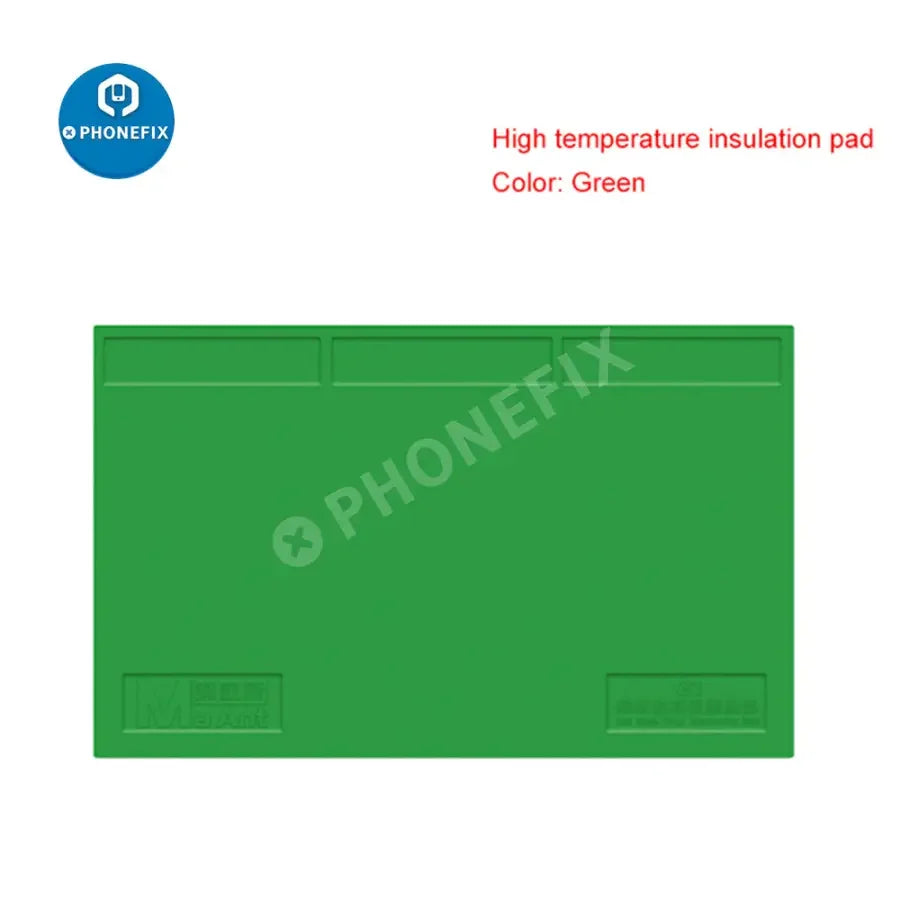 Blue PhoneFix MaAnt G1 silicone soldering mat for phone repair and soldering work platform, heat-resistant and flexible.