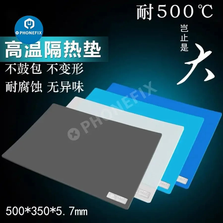 Large OSS TEAM high-temperature silicone soldering mat by PHONEFIX, heat-resistant silicone pad for electronics work.