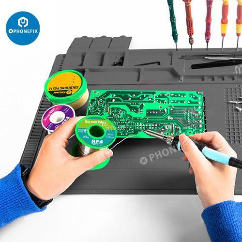 PhoneFix heat-resistant silicone insulation pad for mobile phone repair, soldering mat with heat-resistant surface and durable design.