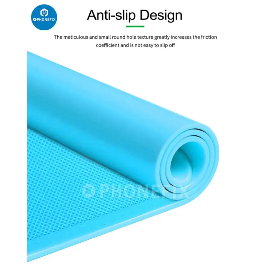 PhoneFix RELIFE RL-004D silicone soldering mat for mobile phone repair, with heat-resistant surface and flexible silicone pad.