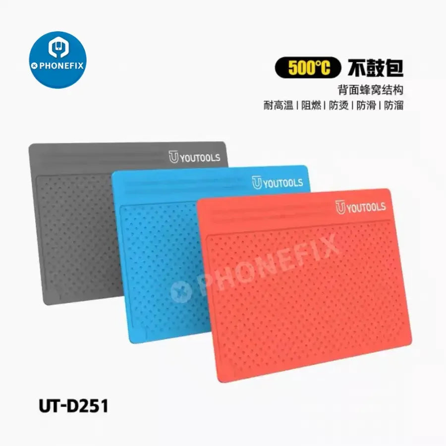 RF4 Heat Insulation Silicone Pad for microscope base, PhoneFix soldering mat for phone and PC repair, heat-resistant silicone pad