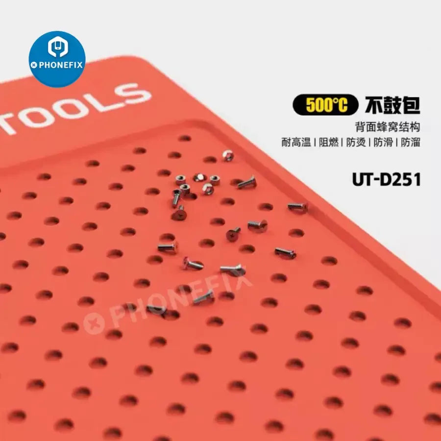 Gray RF4 Heat Insulation Silicone Soldering Mat by PHONEFIX, microscope base phone and PC repair pad with heat-resistant surface.