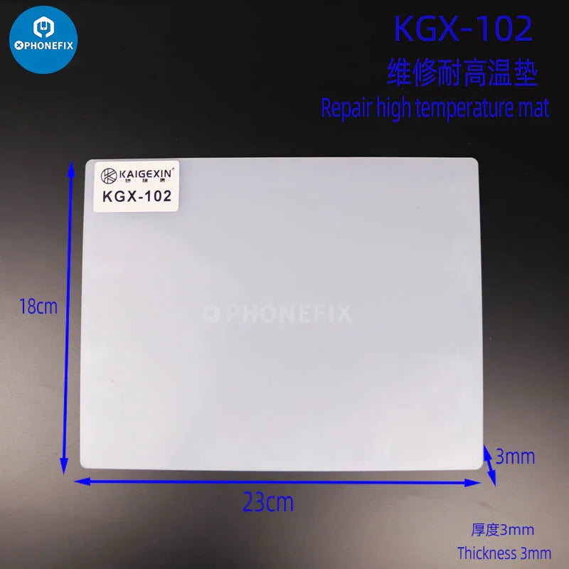 PhoneFix heat-resistant silicone soldering mat with insulation surface, used for desk repair and soldering insulation tasks.