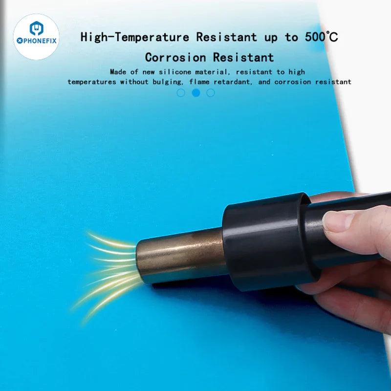 High-temperature soldering mat and insulation pad by PHONEFIX, featuring a 2-in-1 detachable silicone design for electronics work.