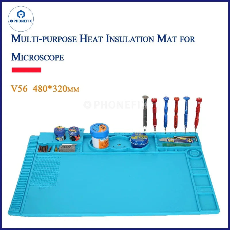 PhoneFix mechanic soldering heat insulation mat for microscope bases, multi-purpose and heat resistant for electronics work.