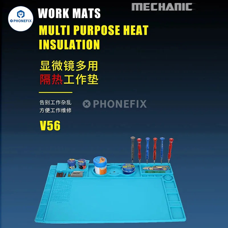 PHONEFIX mechanic multi-purpose heat insulation soldering mat for microscope bases, heat-resistant and protective workspace accessory