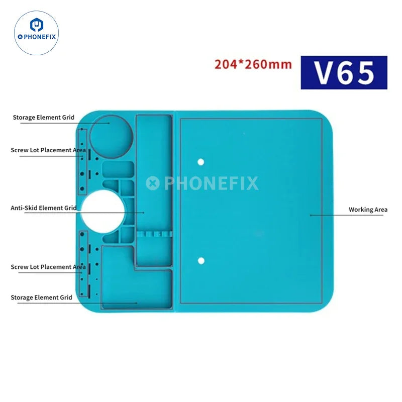 PhoneFix mechanic soldering mat for microscope bases, multi-purpose heat insulation mat with heat-resistant surface and versatile use.