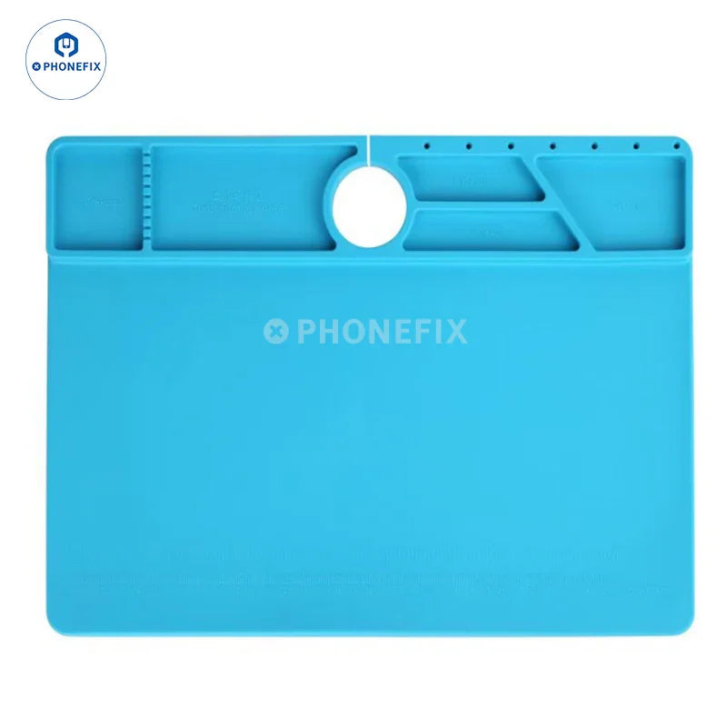 PhoneFix mechanic multi-purpose heat insulation soldering mat for microscope base, with durable heat-resistant surface.