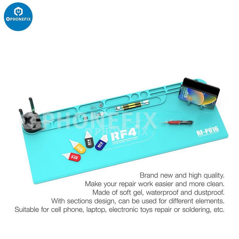 RF4 Heat Resistant Silicone Pad and Aluminum Alloy Microscope Base for Soldering, by PHONEFIX, with durable, heat-resistant surface.