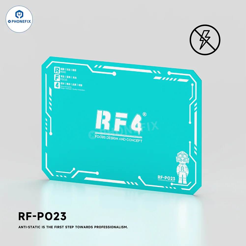 RF4 RF-PO23 RF-PO24 high temperature resistant silicone soldering mat by PHONEFIX, showing the heat-resistant, flexible silicone surface.