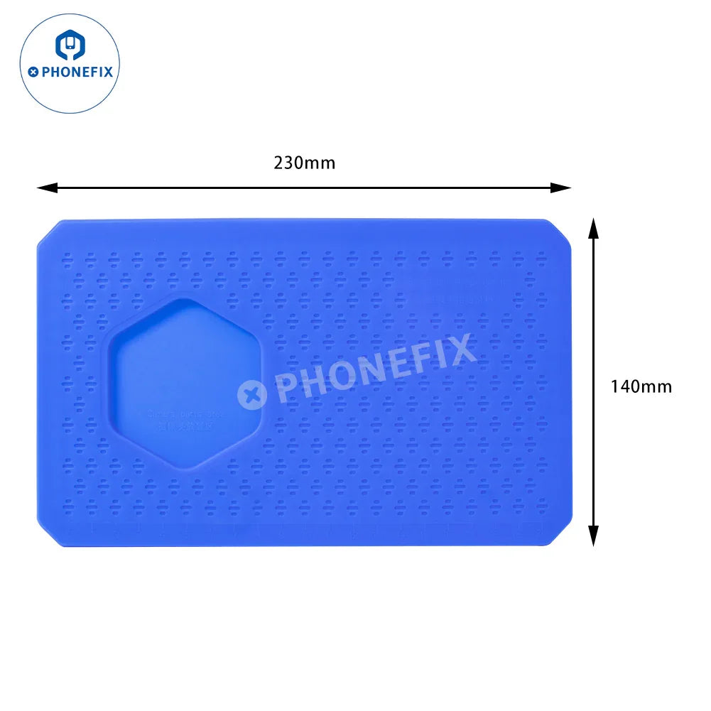 PhoneFix RELIFE RL-004DM soldering mat with anti-slip pad for mobile phone repair and protection during soldering.
