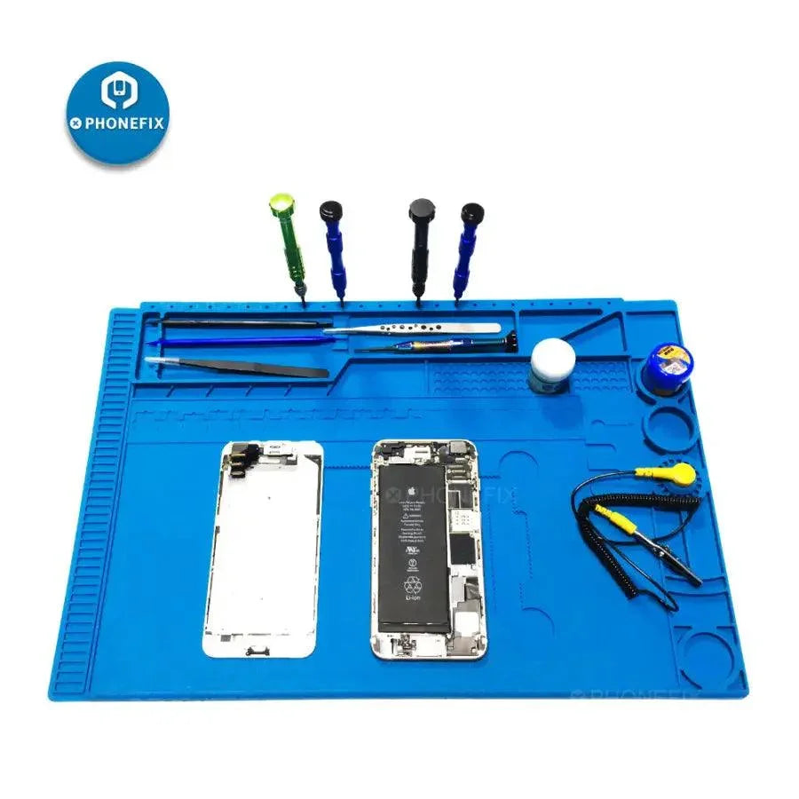 Heat insulation silicone pad for phone BGA PCB soldering platform, made by PHONEFIX, used for safe soldering and heat protection.