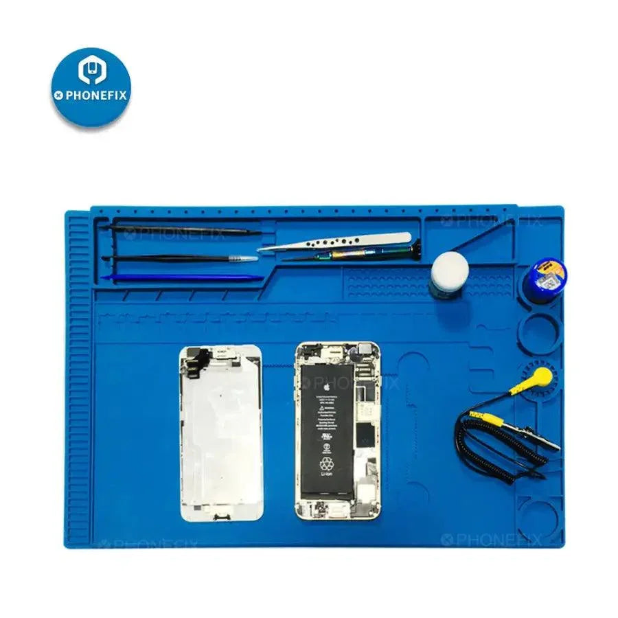 Heat insulation silicone pad for phone BGA PCB soldering platform, PhoneFix soldering mat for electronics repair.