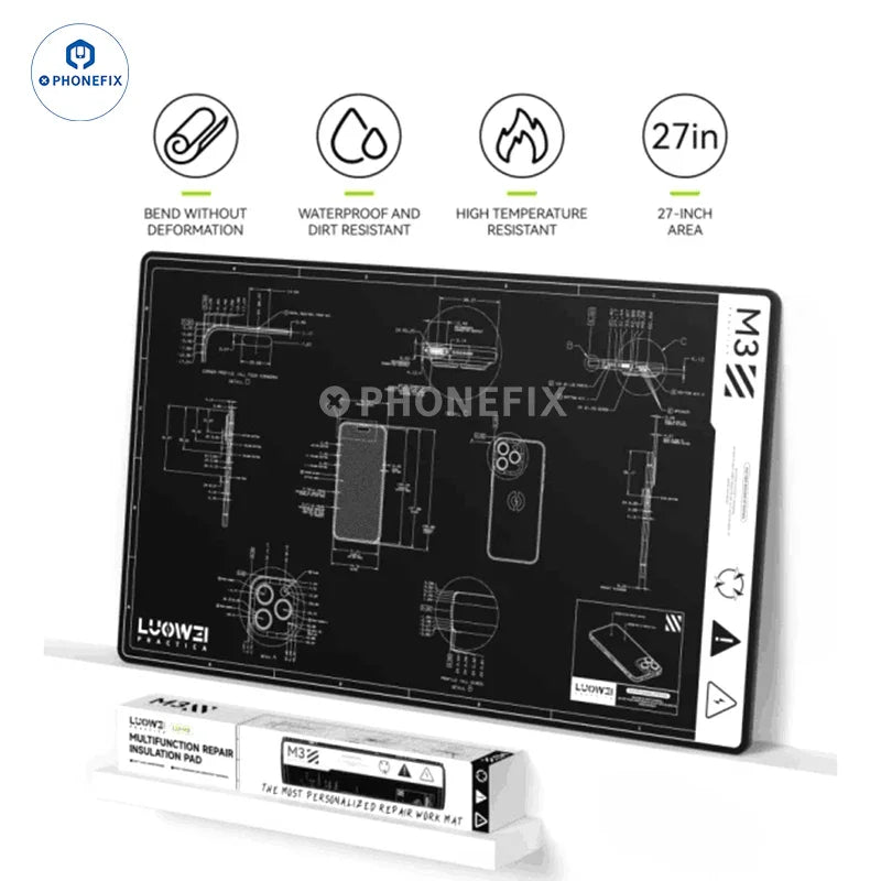 PhoneFix soldering mat heat insulation silicone pad for welding and repair work, with a flexible, non-slip surface.