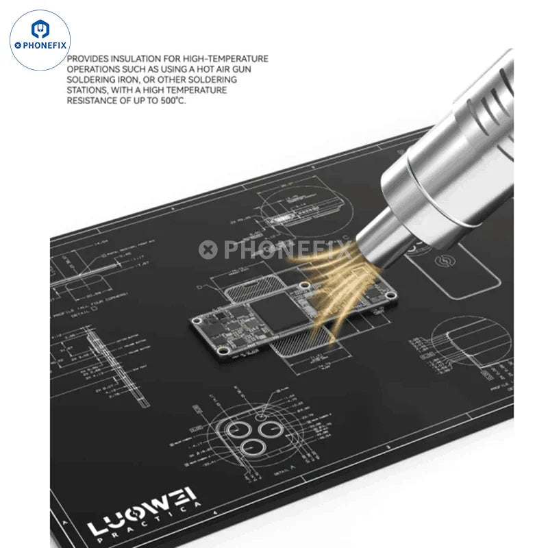 PhoneFix soldering mat heat insulation silicone pad for welding and repair, providing a safe, heat-resistant platform for electronics work.