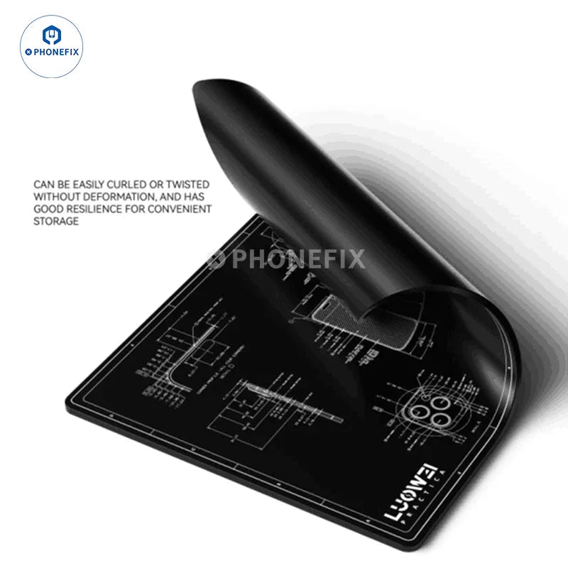 PHONEFIX soldering mat heat insulation silicone pad for welding repair platform, flexible and heat-resistant for electronics work