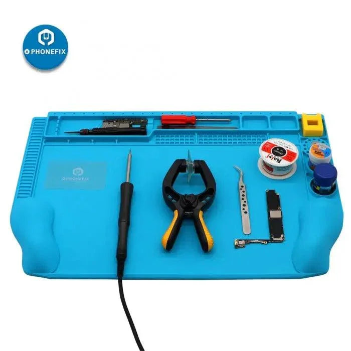 Sunshine 3D convex surface magnetic silicone soldering mat by PHONEFIX, featuring textured, flexible silicone surface for electronics work