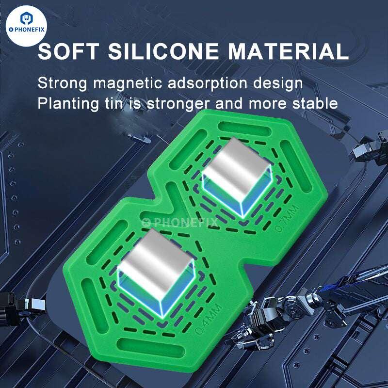 PhoneFix TE-720 Magnetic Silicone Soldering Mat with IC Tinning Pad in various thicknesses for electronics repairs.