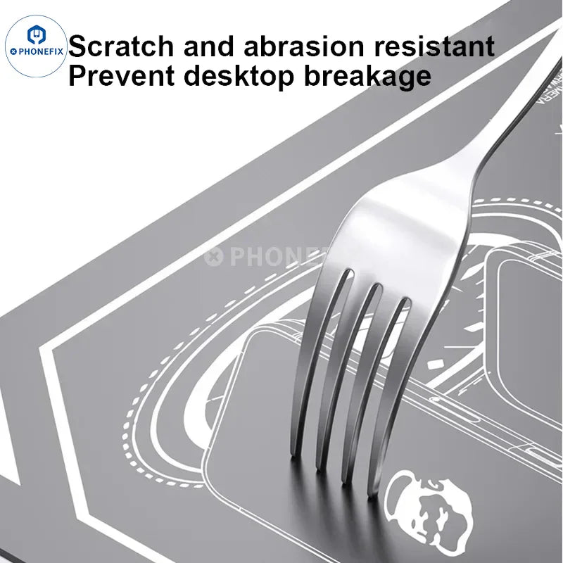 Phonefix Mechanic V77 V78 heat insulation soldering repair work mat, heat-resistant pad for safe soldering and electronics repair.