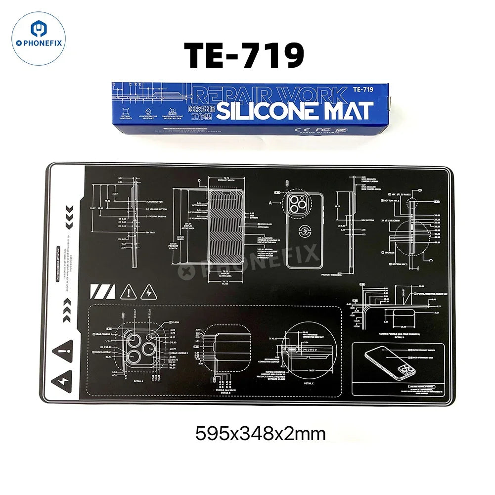 PhoneFix Mechanic V77 V78 heat insulation soldering repair work mat with padded surface for safe soldering and repair tasks.