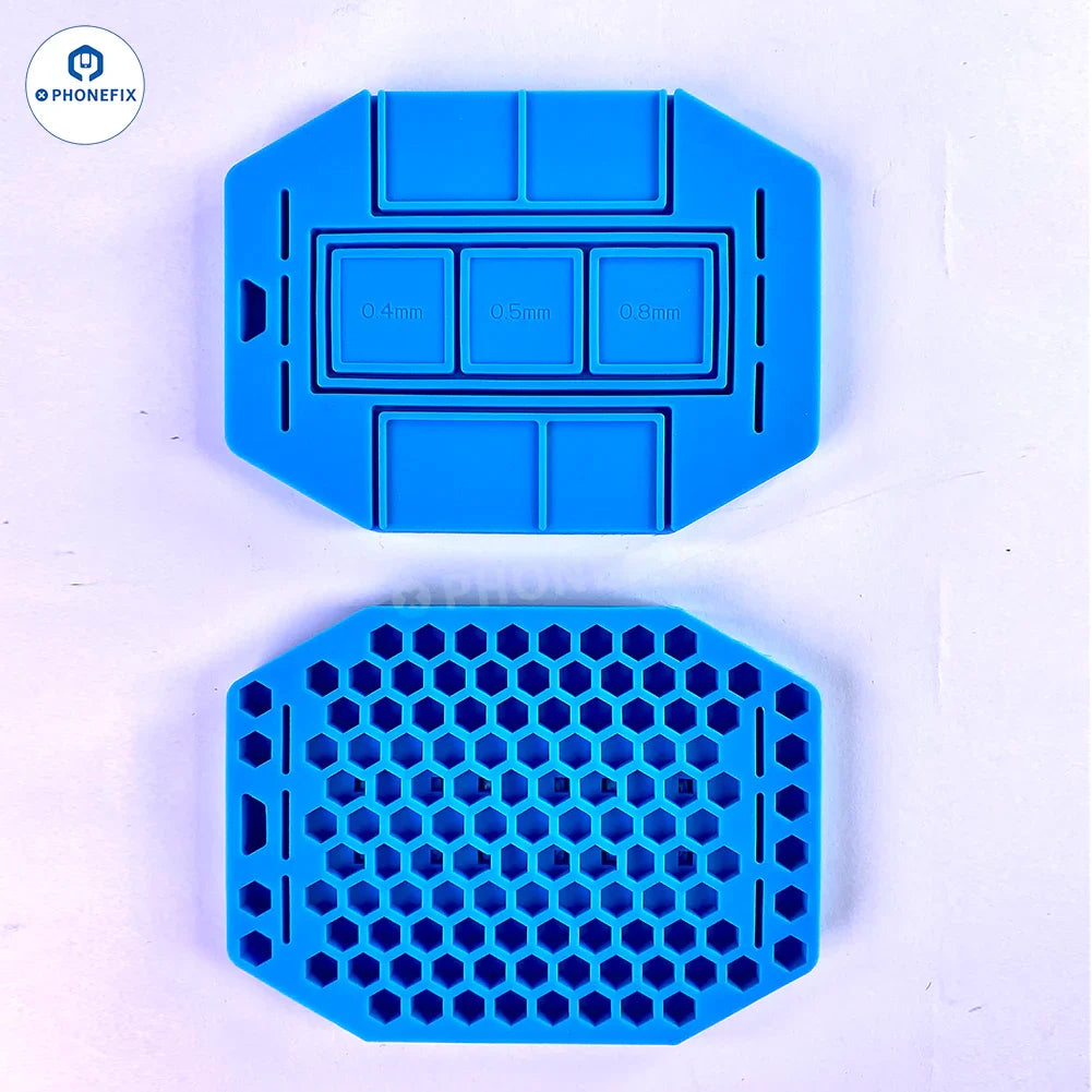 Almohadilla magnética de estaño WYLIE WL-716L para reballing de chips de CPU, tapete de soldadura PHONEFIX con superficie antideslizante y base magnética.