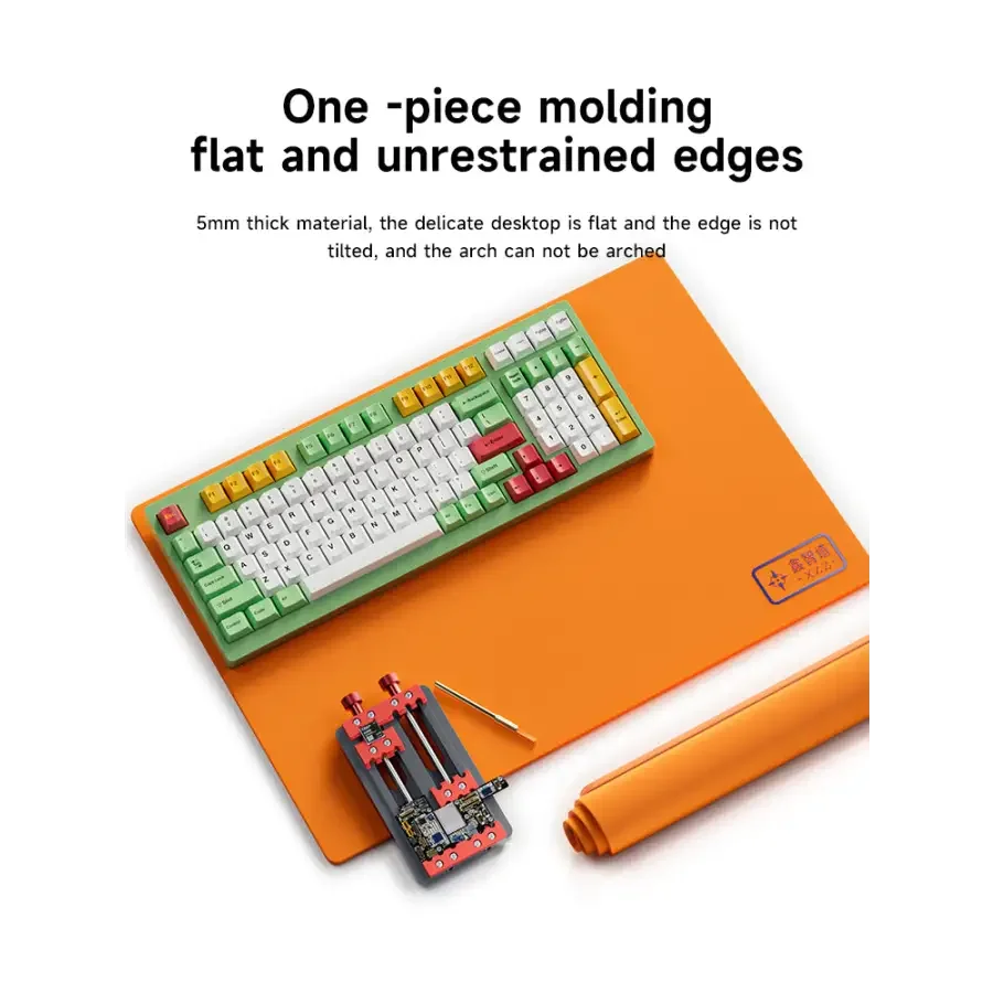 PHONEFIX XINZHIZAO soldering mat with high-temperature silicone insulation pad, flexible heat-resistant soldering and work surface.