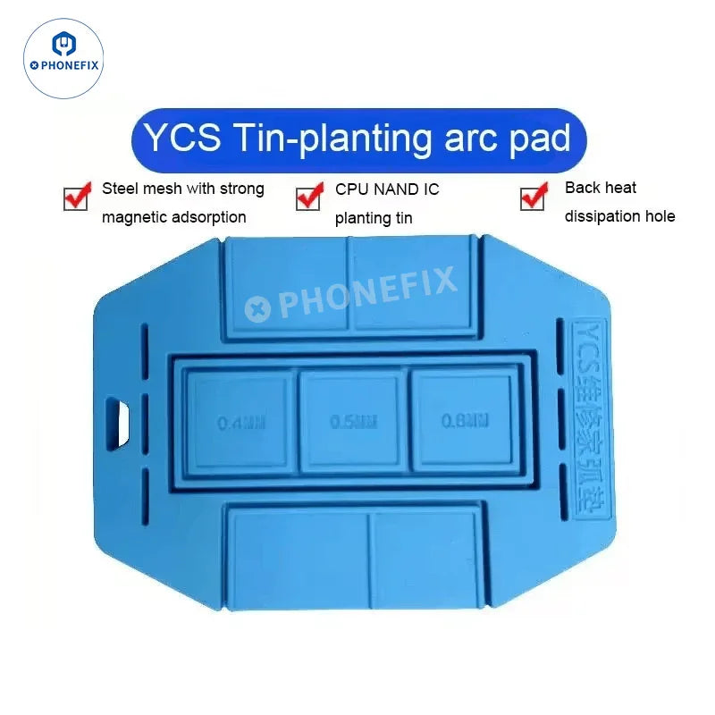 Alfombrilla resistente al calor PhoneFix YCS Tin Planting ARC Pad para soldadura de circuitos integrados BGA, flexible y a prueba de calor para trabajos de soldadura precisos.