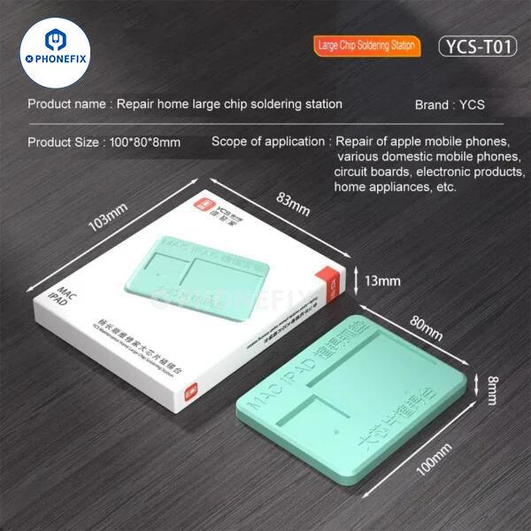 Alfombrilla resistente al calor Phonefix YCS Tin Planting ARC Pad para soldadura de circuitos integrados BGA, con superficie aislante para reparación de componentes electrónicos.