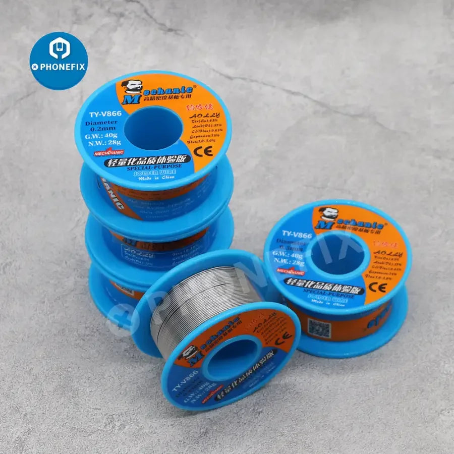 PhoneFix soldering wire for BGA repair, 0.2-0.8mm liquid rosin welding wire for electronics and mechanical repairs.