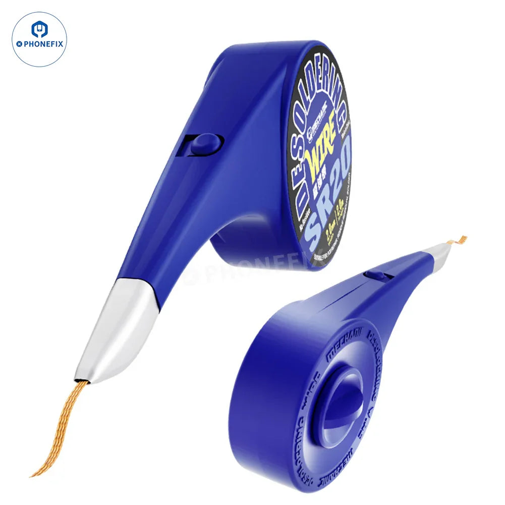 PhoneFIX SR20 Soldering Wire Desoldering Wick, 1mm anti-hot dispenser tin suction wick for electronics repair.
