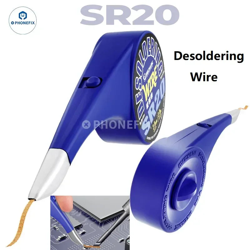 Phonefix MECHANIC SR20 desoldering soldering wire, 1mm anti-hot dispenser tin suction wick for electronics repair.