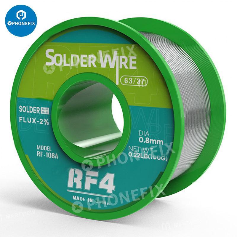 PhoneFix RF4 0.3-1.0mm Sn63% rosin core tin solder wire for phone BGA repair, 100g spool with thin gauge soldering wire.