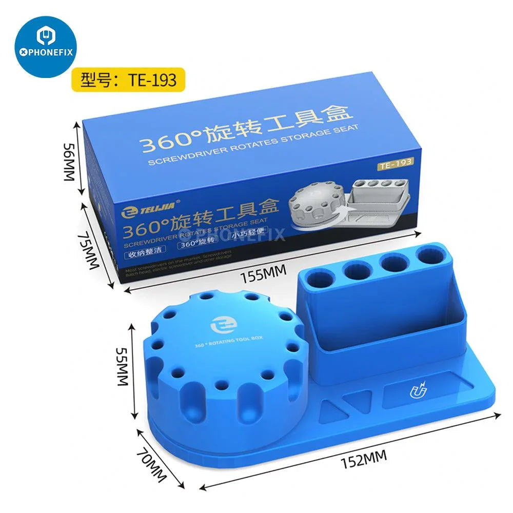 PHONEFIX Support de rangement rotatif à 360 degrés pour tournevis, dans une boîte compacte, conçu pour organiser efficacement les tournevis.