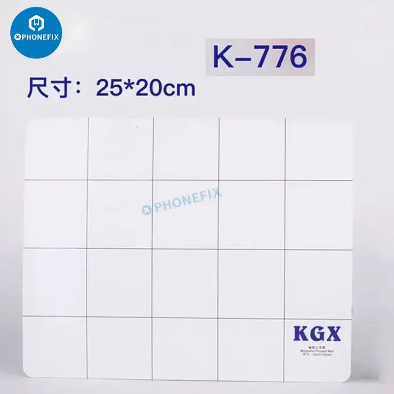 Tapis de rangement pour petites vis et composants électroniques de PHONEFIX, tapis magnétique universel KGX pour organiser les vis et les petits composants électroniques.