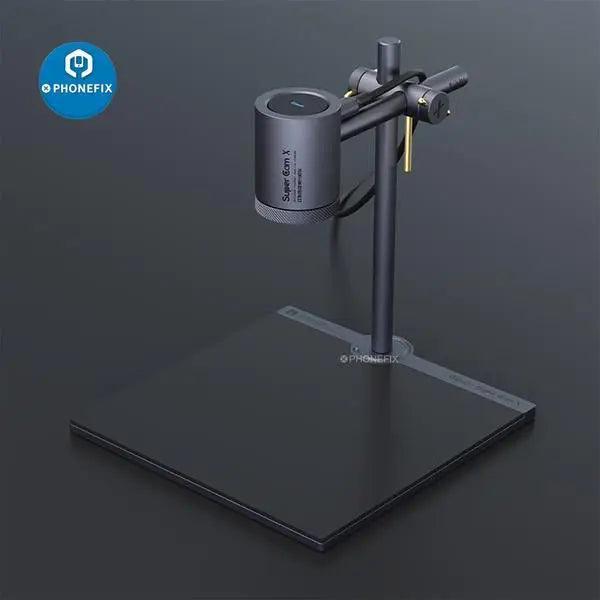 QIANLI ToolPlus SuperCam X 3D thermal imaging camera for PCB repair by PHONEFIX, showing the device and PCB testing scene