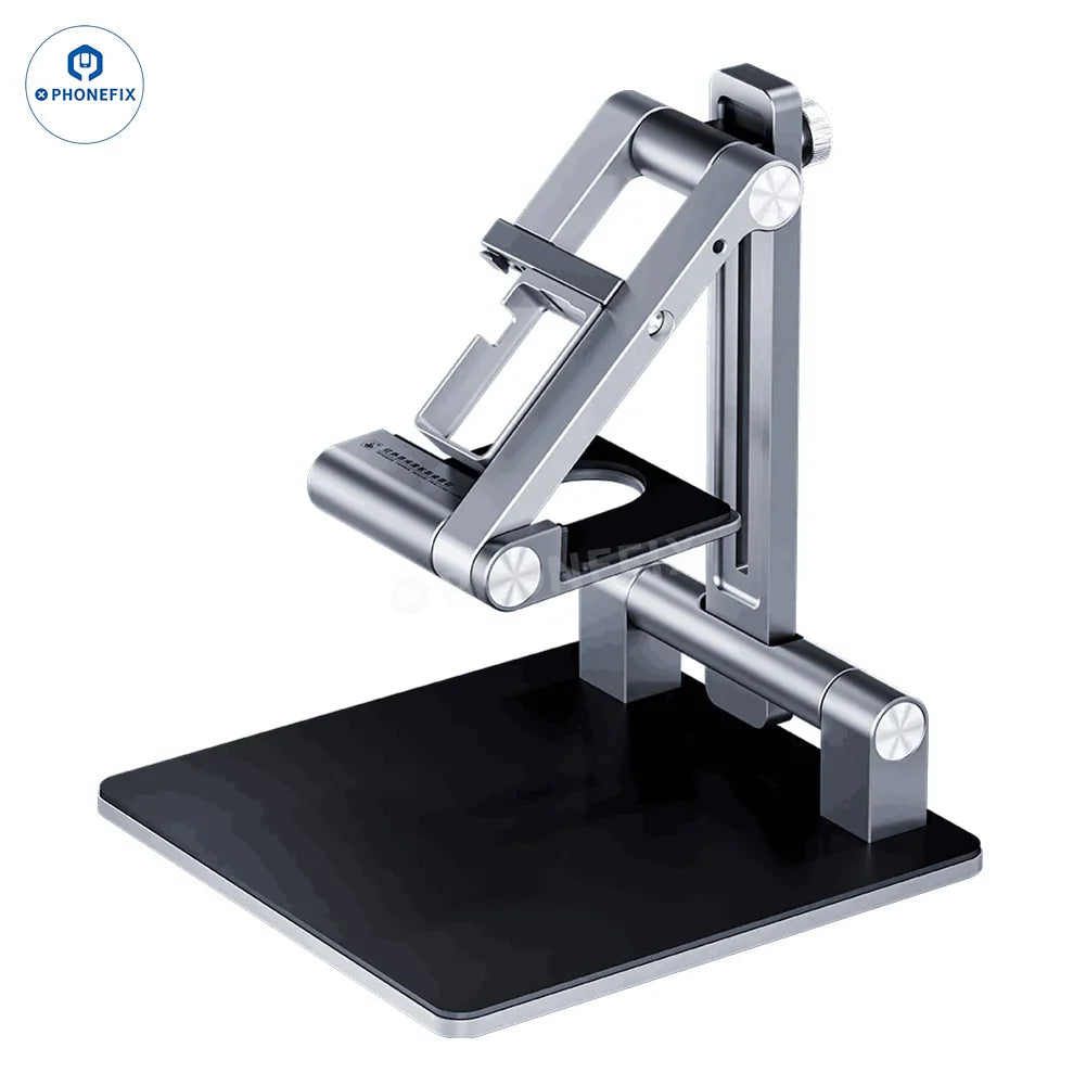 QianLi Fire Eye Pro infrared thermal camera for PCB fault diagnosis, shown mounted on holder for precise thermal imaging analysis.