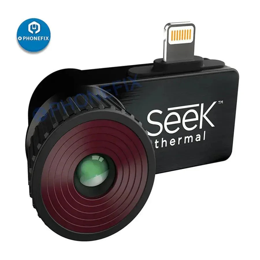 Seek Compact Thermal Camera for iOS and Android, used for PCB repair detection and thermal imaging diagnostics.