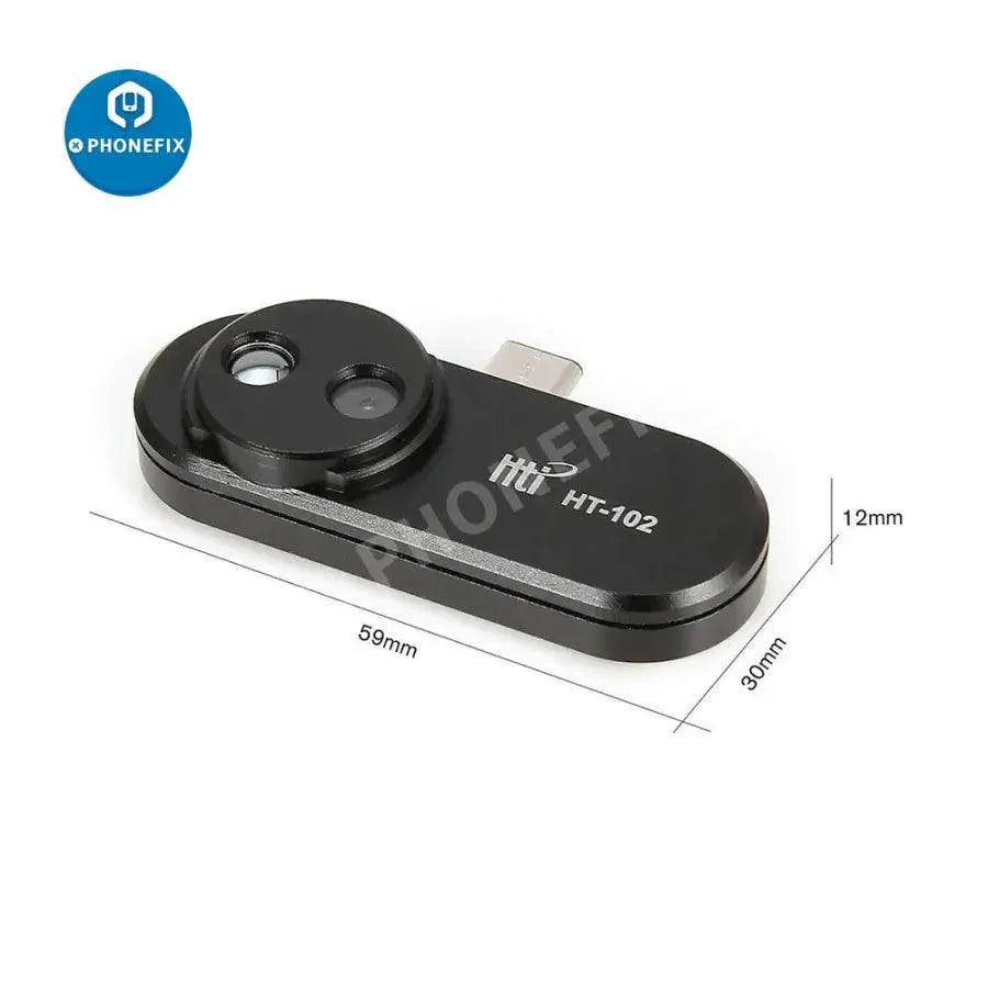 PHONEFIX HT-102 thermal imaging temperature detector for Android Type C, compact thermal imaging camera for temperature scanning.