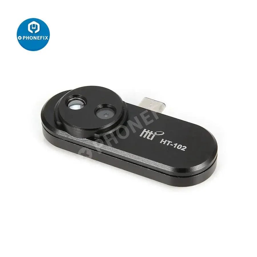 HT-102 Thermal Imaging Temperature Detector for Android Type C by PHONEFIX, showing the compact thermal imaging camera device.