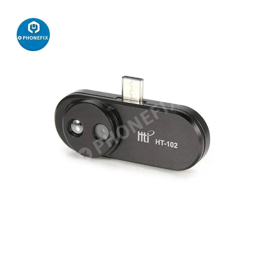 HT-102 Thermal Imaging Temperature Detector for Android Type C, PHONEFIX brand, showing the compact camera device with thermal sensor