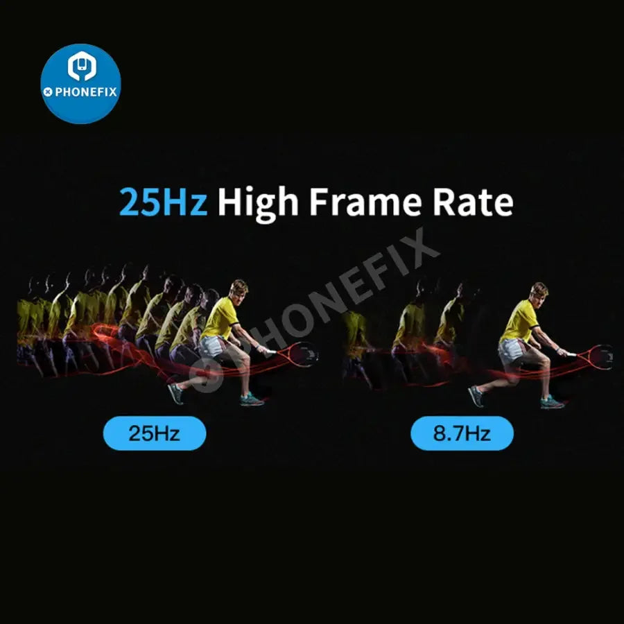 PHONEFIX T2L Smart Phones Infrared Thermal Imaging Camera showing thermal images on a smartphone screen