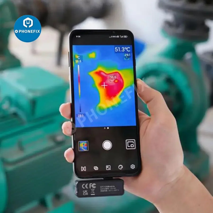 PHONEFIX UTi120 thermal imaging camera for Android phones, infrared camera with Type-C connector, ideal for thermal imaging on mobile devices.