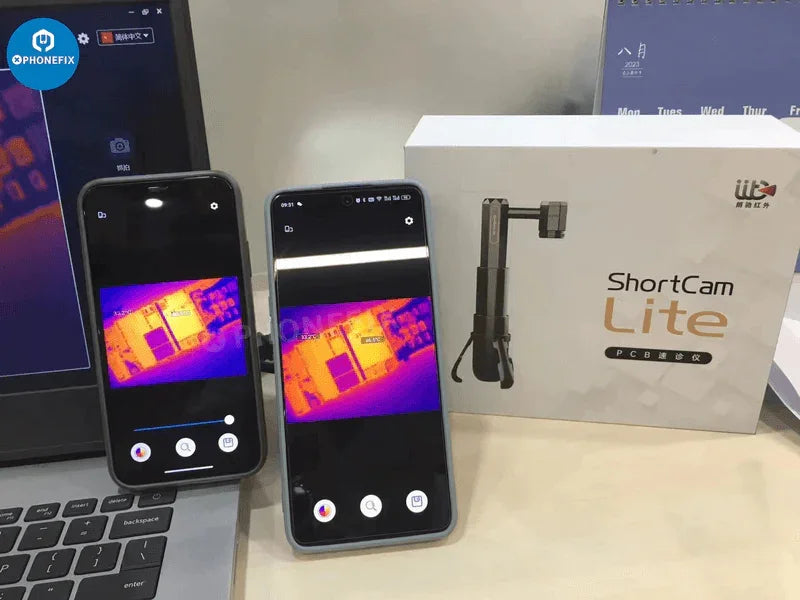 PhoneFix IIT ShortCam Infrared Thermal Imaging Camera for PCB board diagnosis and thermal detection in electronic repairs.